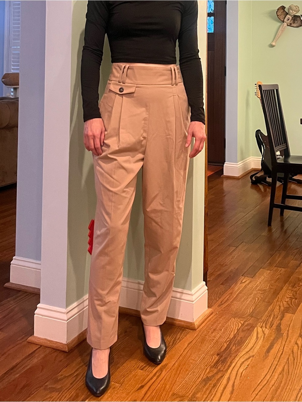 Khaki high-waist ASOS trousers